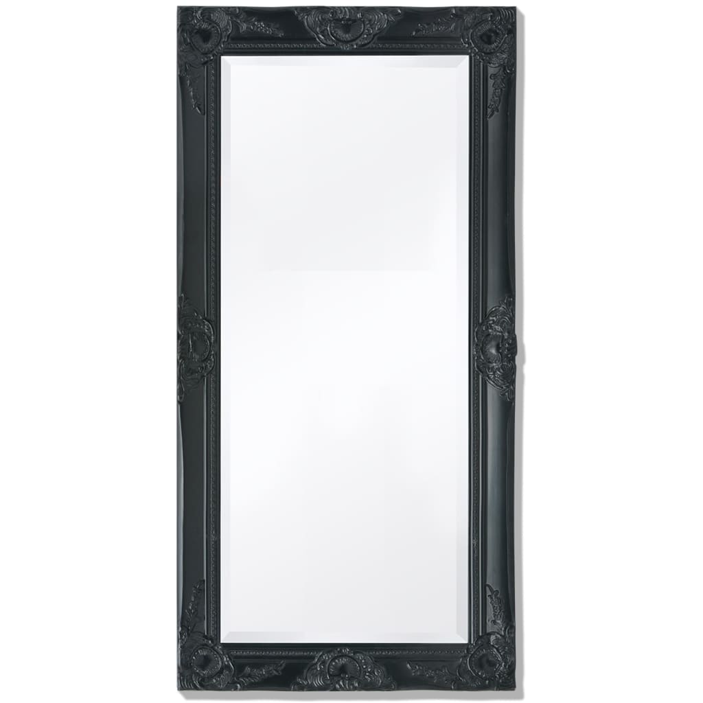 vidaXL Wall Mirror Baroque Style 100x50 cm Black