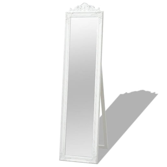 243691 vidaXL Free-Standing Mirror Baroque Style 160x40 cm White