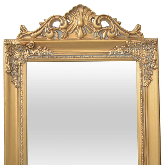 243692 vidaXL Free-Standing Mirror Baroque Style 160x40 cm Gold