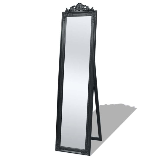 243694 vidaXL Free-Standing Mirror Baroque Style 160x40 cm Black