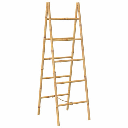 243714 vidaXL Double Towel Ladder with 5 Rungs Bamboo 50x160 cm
