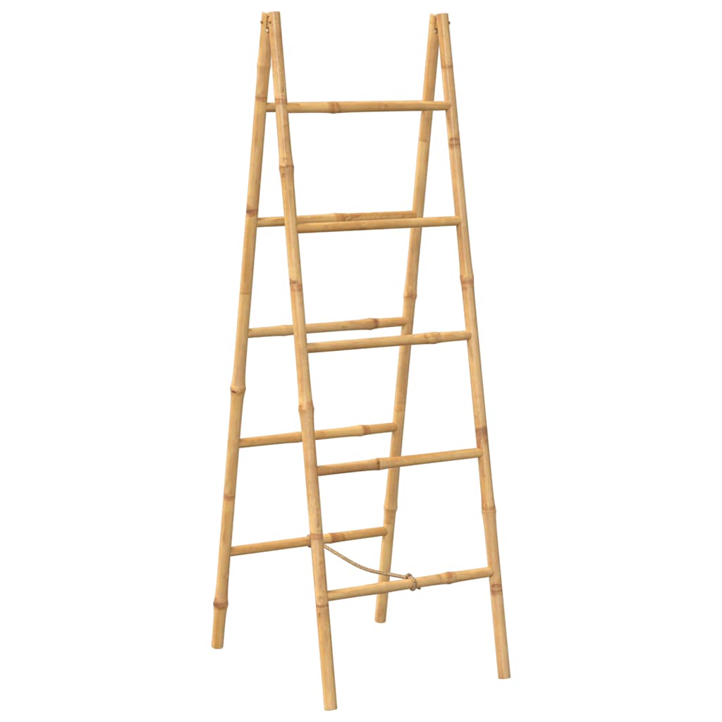 vidaXL Double Towel Ladder with 5 Rungs Bamboo 50x160 cm