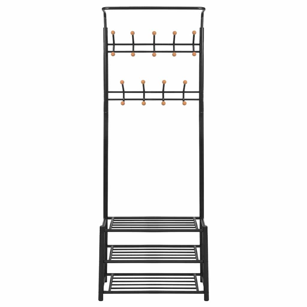 243726 vidaXL Clothes Rack with Shoe Storage 68x32x182,5 cm Black