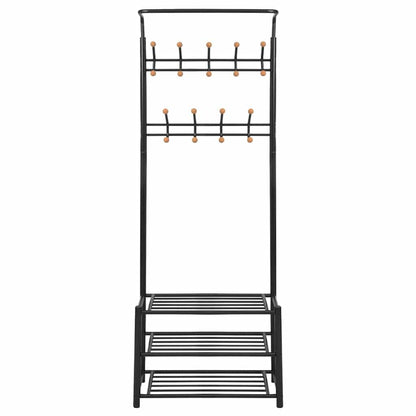 243726 vidaXL Clothes Rack with Shoe Storage 68x32x182,5 cm Black