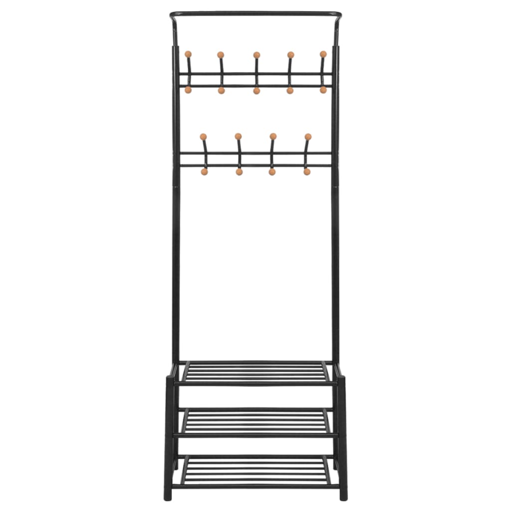 243726 vidaXL Clothes Rack with Shoe Storage 68x32x182,5 cm Black