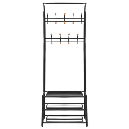 243726 vidaXL Clothes Rack with Shoe Storage 68x32x182,5 cm Black