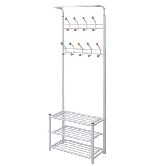 243727 vidaXL Clothes Rack with Shoe Storage 68x32x182,5 cm White