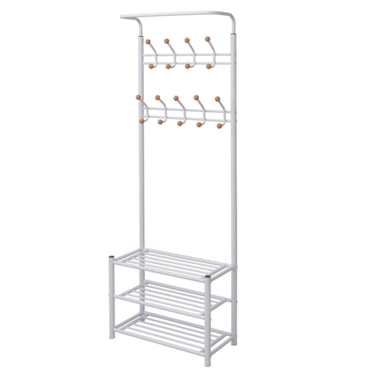 243727 vidaXL Clothes Rack with Shoe Storage 68x32x182,5 cm White