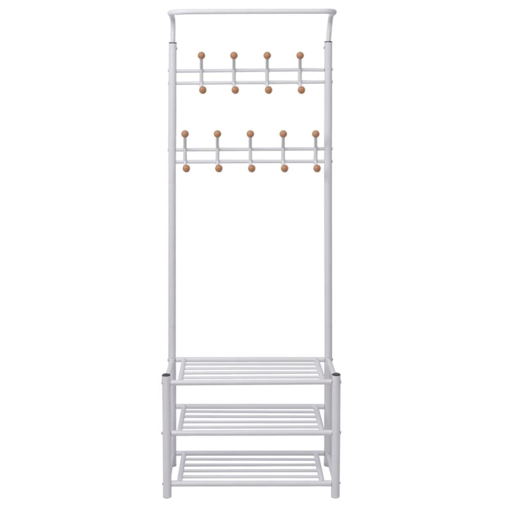 243727 vidaXL Clothes Rack with Shoe Storage 68x32x182,5 cm White