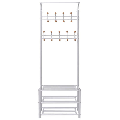 243727 vidaXL Clothes Rack with Shoe Storage 68x32x182,5 cm White