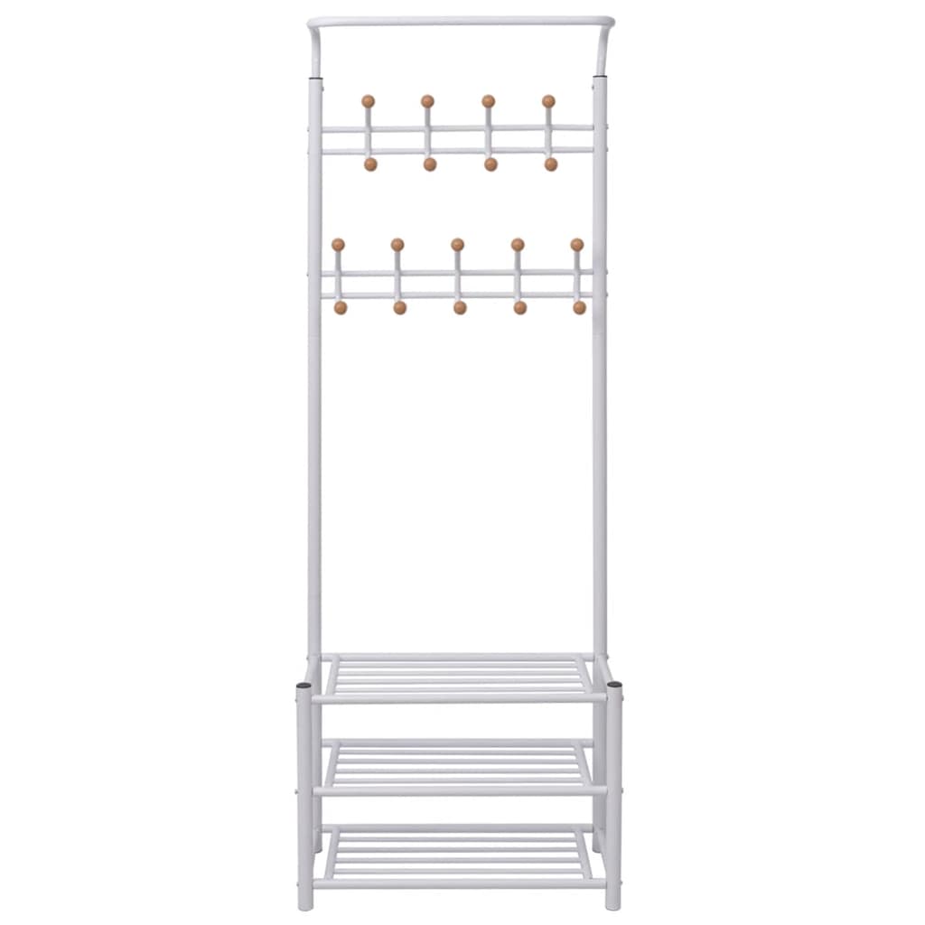 243727 vidaXL Clothes Rack with Shoe Storage 68x32x182,5 cm White