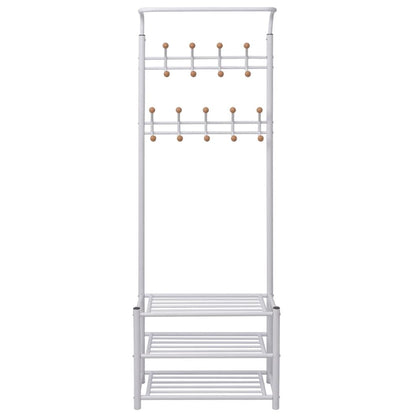 243727 vidaXL Clothes Rack with Shoe Storage 68x32x182,5 cm White