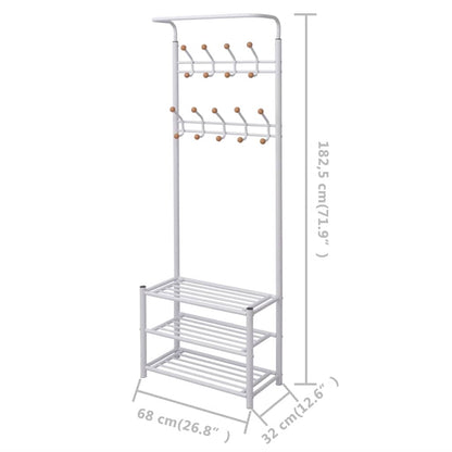 243727 vidaXL Clothes Rack with Shoe Storage 68x32x182,5 cm White