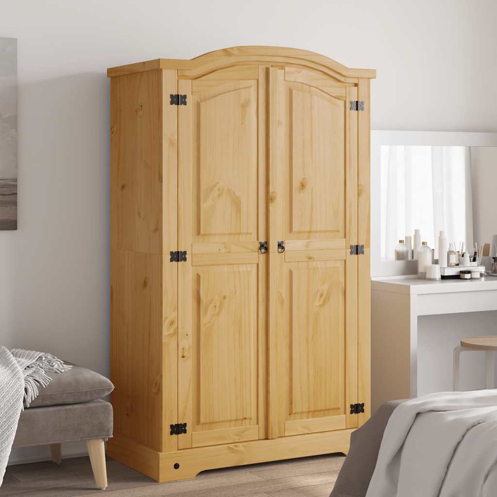 243732 vidaXL Wardrobe Mexican Pine Corona Range 2 Doors