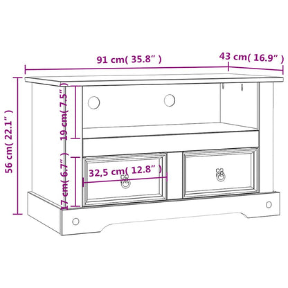 vidaXL TV Cabinet Mexican Pine Corona Range 91x43x56 cm