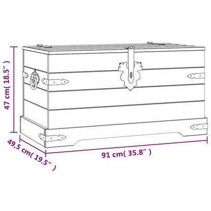 vidaXL Storage Trunk | Brown | Solid waxed pinewood | Medium | Storage Chest