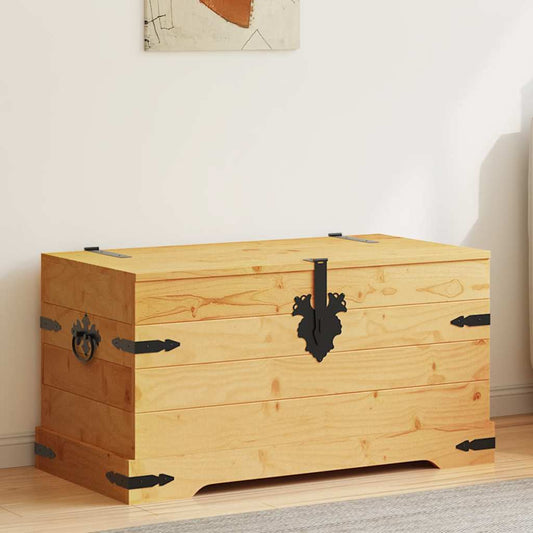 vidaXL Storage Trunk | Brown | Solid waxed pinewood | Medium | Storage Chest
