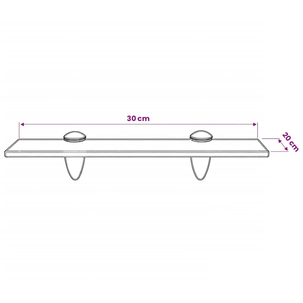 vidaXL Floating Shelf Glass 30x20 cm 8 mm