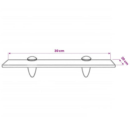 243786 vidaXL Floating Shelf Glass 30x20 cm 8 mm