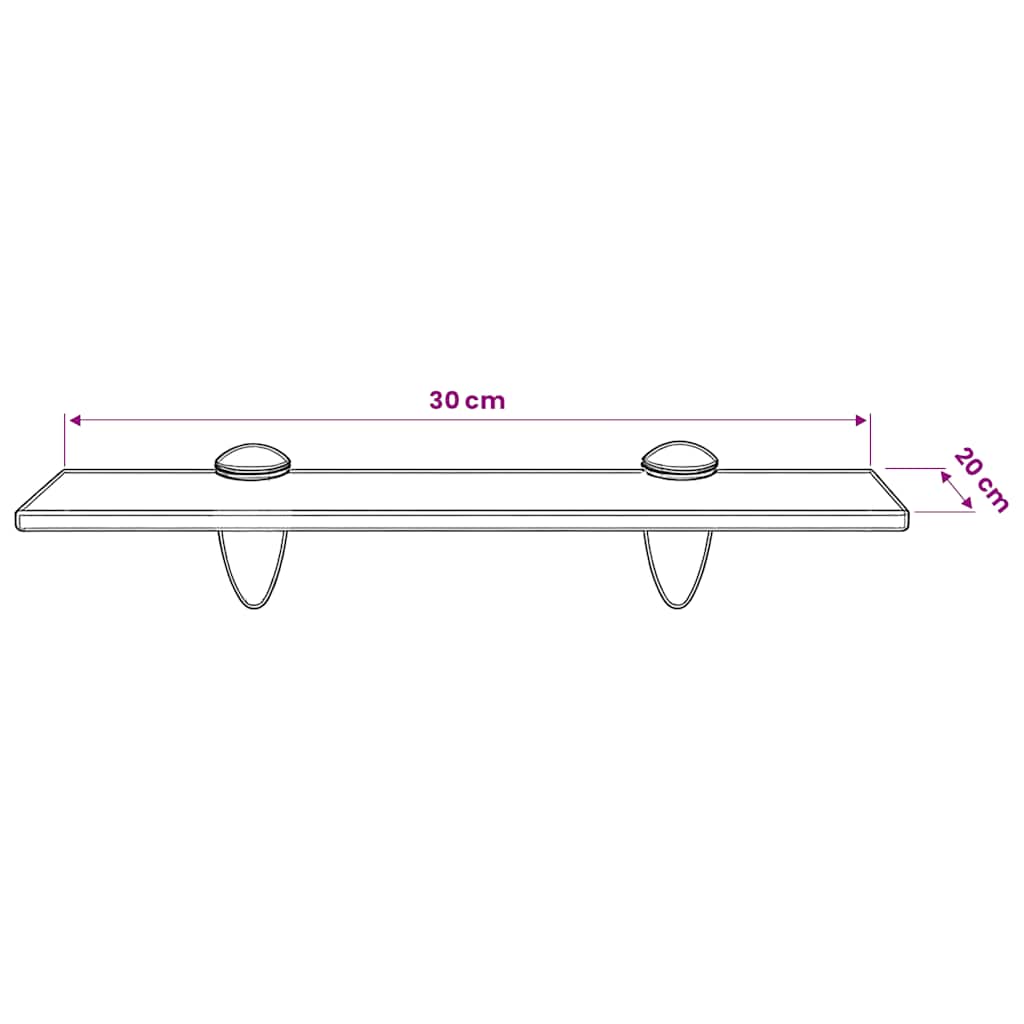 vidaXL Floating Shelf Glass 30x20 cm 8 mm