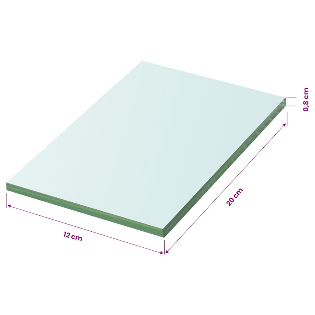 vidaXL Shelf Panel Glass Clear 20x12 cm