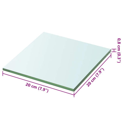 vidaXL Shelf Panel Glass Clear 20x20 cm
