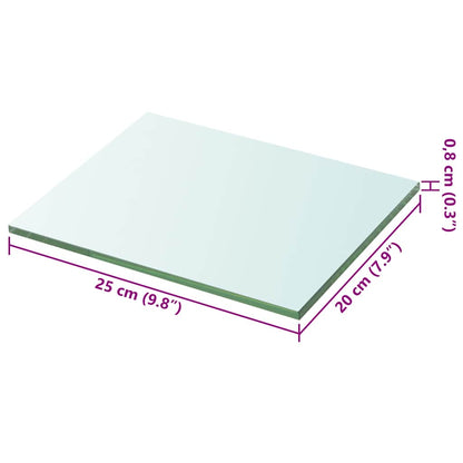 vidaXL Shelf Panel Glass Clear 20x25 cm