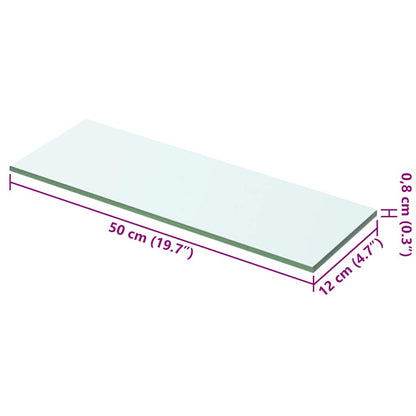 vidaXL Shelf Panel Glass Clear 50x12 cm