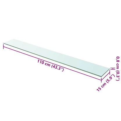 vidaXL Shelf Panel Glass Clear 110x15 cm