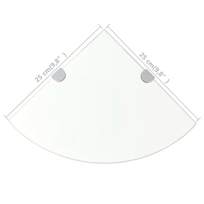 vidaXL Corner Shelf with Chrome Supports Glass Clear 25x25 cm