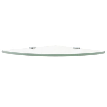 vidaXL Corner Shelf with Chrome Supports Glass Clear 35x35 cm