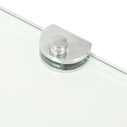 vidaXL Corner Shelf with Chrome Supports Glass Clear 35x35 cm