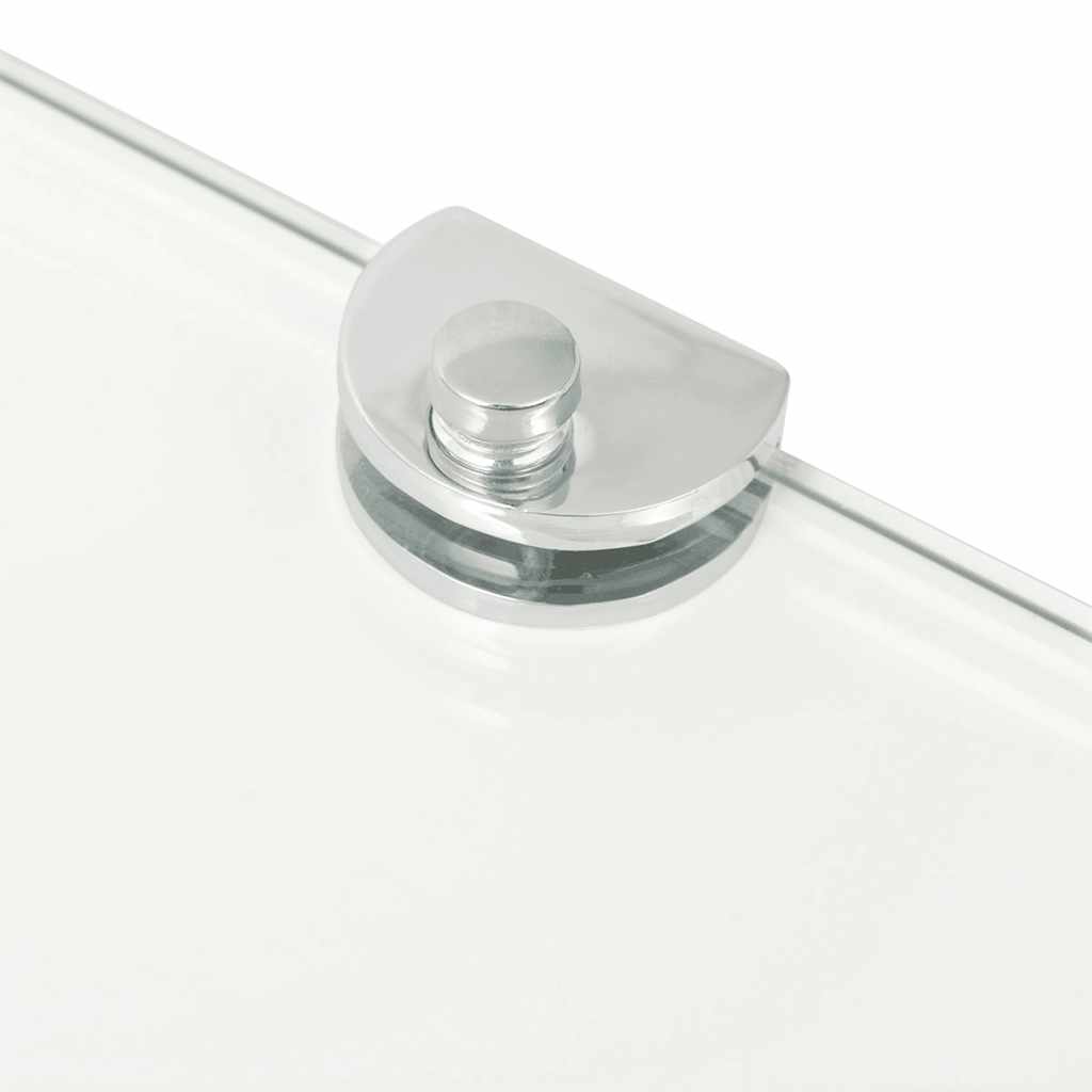 vidaXL Corner Shelf with Chrome Supports Glass Clear 45x45 cm