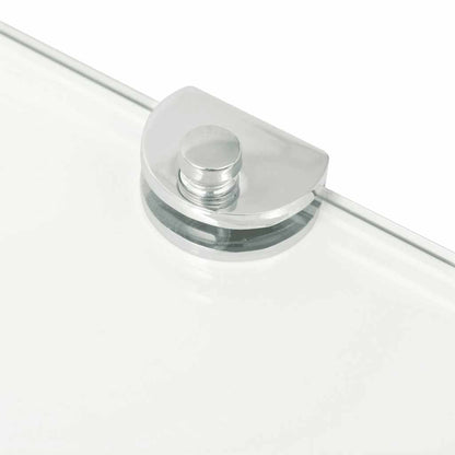 vidaXL Corner Shelf with Chrome Supports Glass Clear 45x45 cm