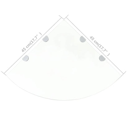vidaXL Corner Shelf with Chrome Supports Glass Clear 45x45 cm
