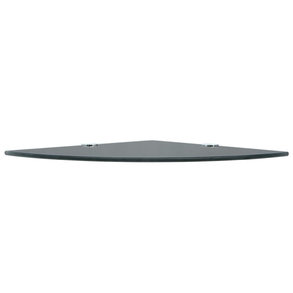 vidaXL Corner Shelf with Chrome Supports Glass Black 35x35 cm