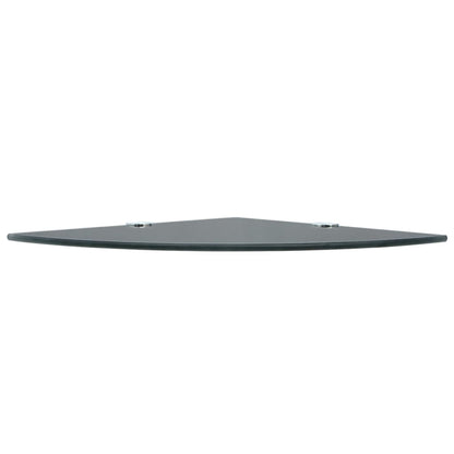 vidaXL Corner Shelf with Chrome Supports Glass Black 35x35 cm