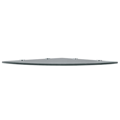 vidaXL Corner Shelf with Chrome Supports Glass Black 45x45 cm