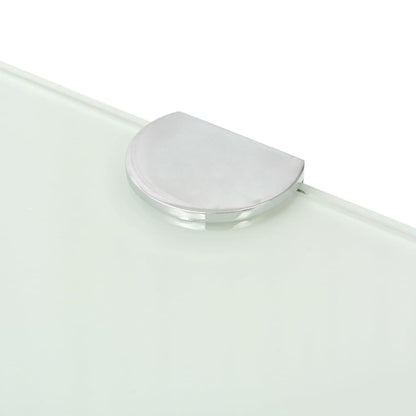 vidaXL Corner Shelf with Chrome Supports Glass White 35x35 cm
