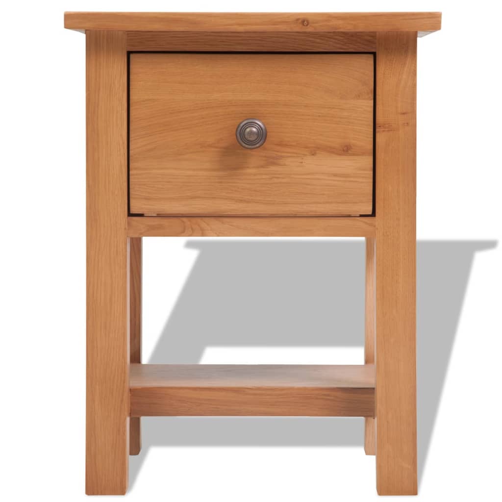243930 vidaXL Nightstand 36x30x47 cm Solid Oak Wood