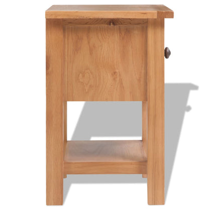 243930 vidaXL Nightstand 36x30x47 cm Solid Oak Wood