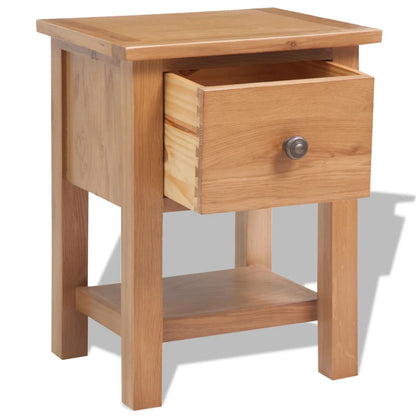 243930 vidaXL Nightstand 36x30x47 cm Solid Oak Wood