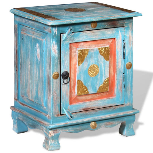 243970 vidaXL Nightstand Solid Mango Wood Blue