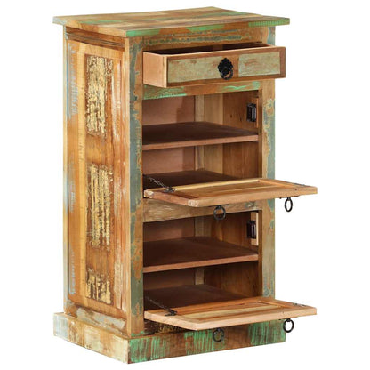 243974 vidaXL 4-Layer Shoe Cabinet with Drawer Solid Reclaimed Wood