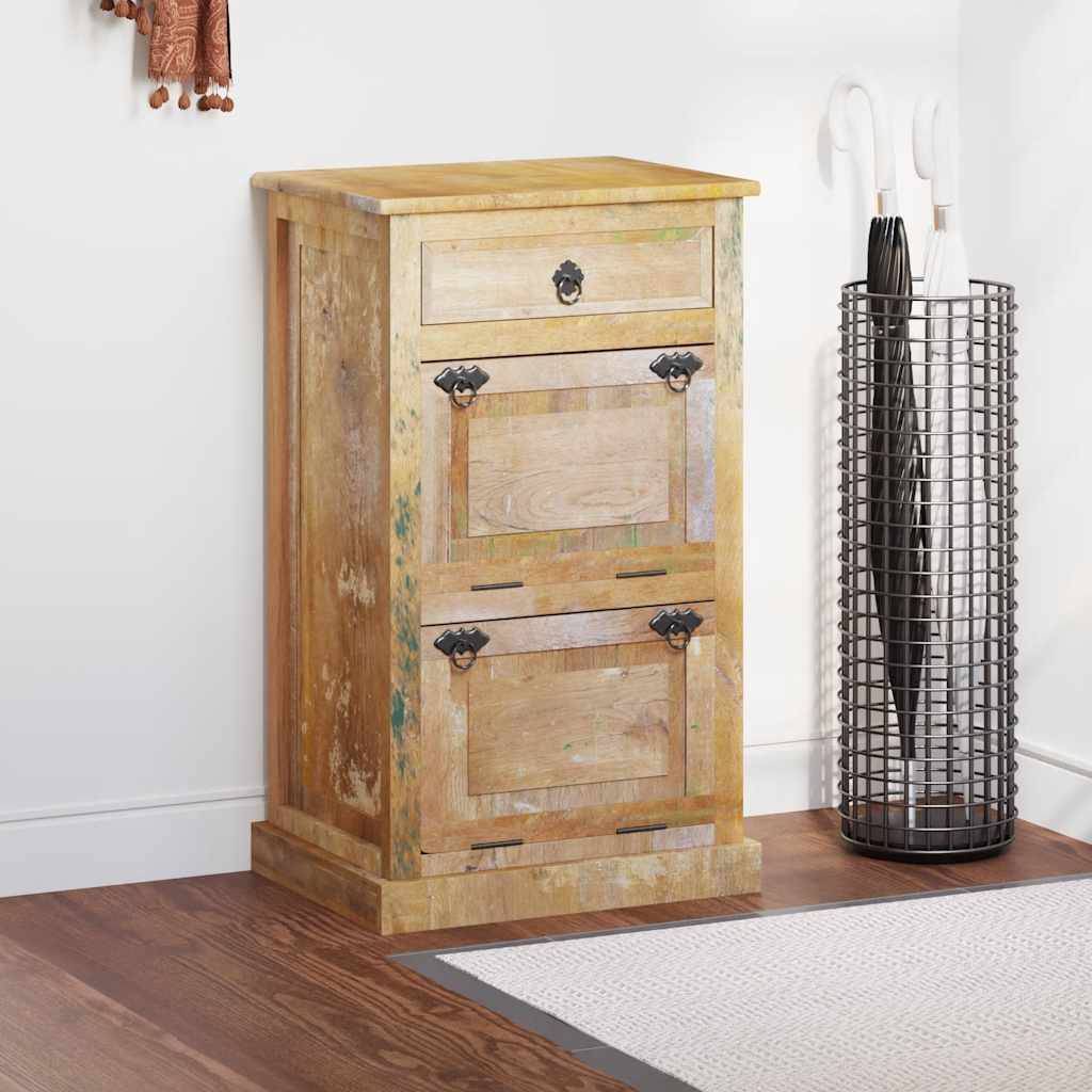 243974 vidaXL 4-Layer Shoe Cabinet with Drawer Solid Reclaimed Wood
