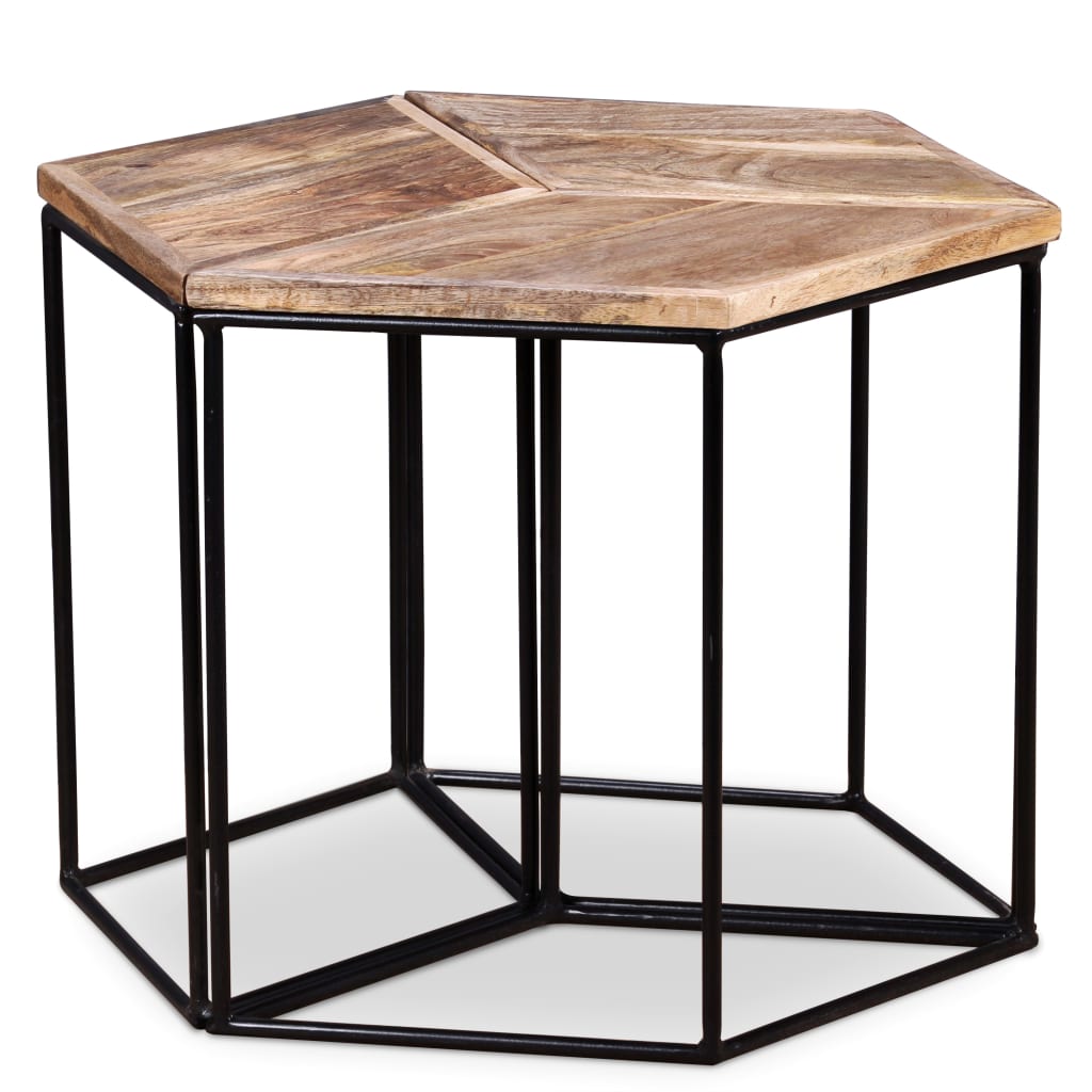243976 vidaXL Coffee Table Solid Mango Wood 56x48x40 cm