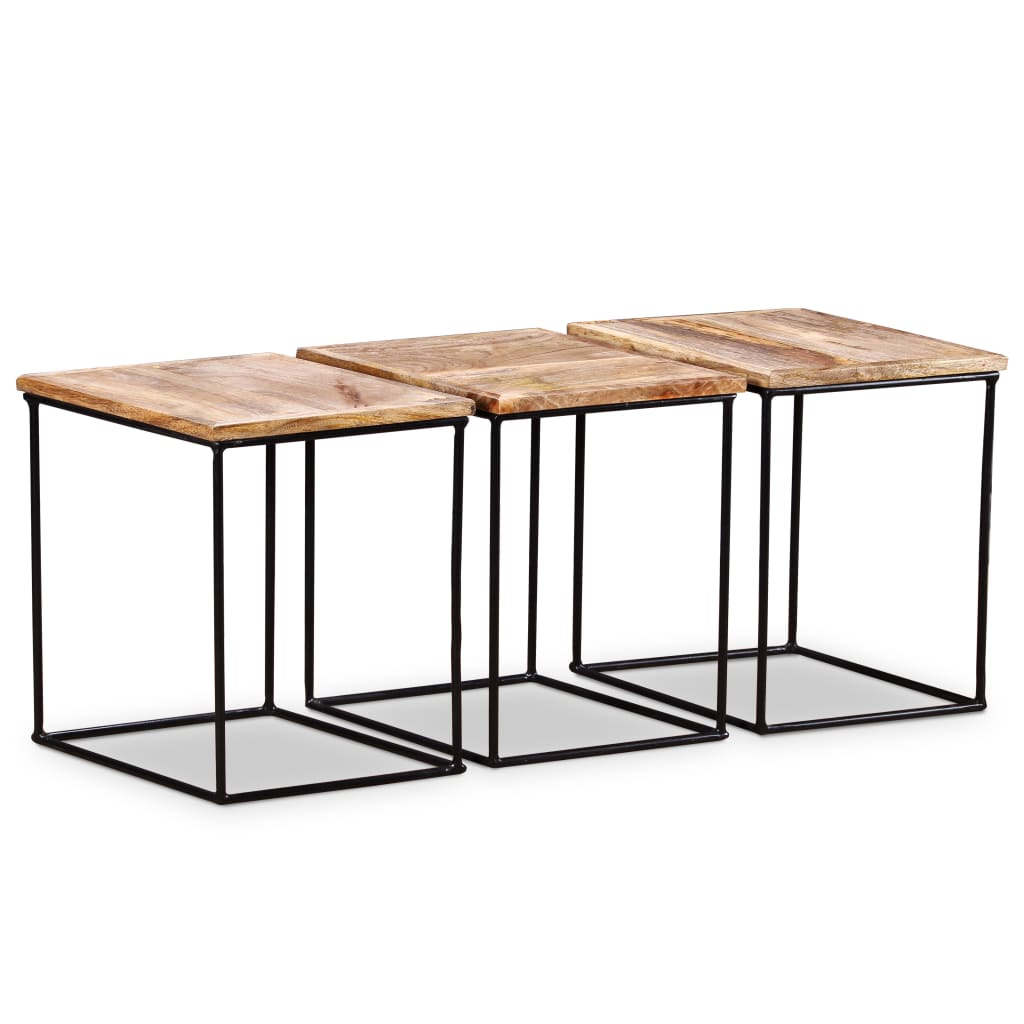 243976 vidaXL Coffee Table Solid Mango Wood 56x48x40 cm