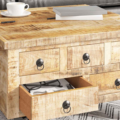 vidaXL Coffee Table Rough Mango Wood 70x70x40 cm