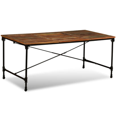vidaXL Dining Table | Multicolour | Solid reclaimed wood and powder-coated steel