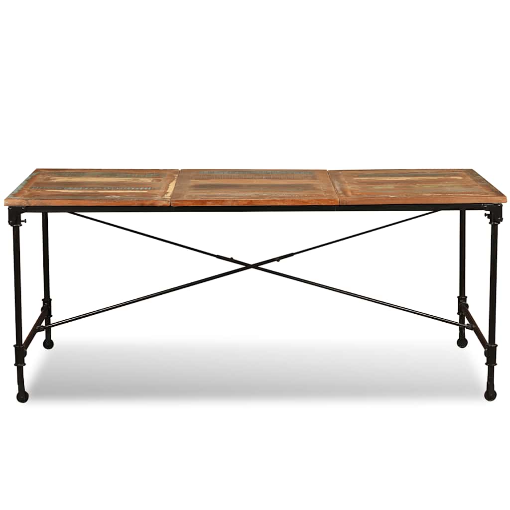 vidaXL Dining Table | Multicolour | Solid reclaimed wood and powder-coated steel